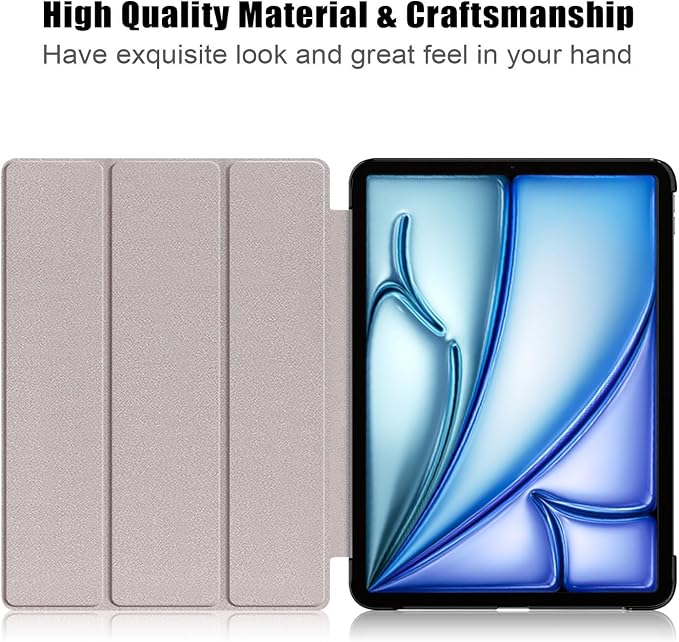 for iPad (A16) 11th Generation 11 inch 2025 &amp iPad 10th Generation Case 10.9 2022 with Stand [Auto Sleep/Wake] Smart PU Leather &amp Hard Bumper Shockproof Tri-fold Cover Almond Tree Flower