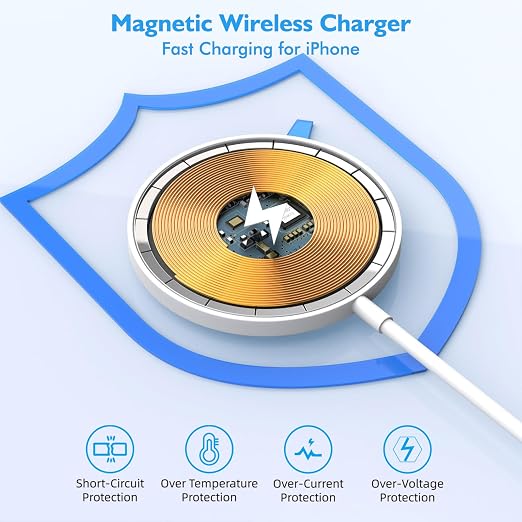 [Apple MFi Certified] Magnetic Wireless Charger for iPhone 16 Pro Max/16 Pro/15/14/13/12/Plus/AirPods 3/2/Pro 2 6FT Magnet Charge for Apple Mag-Safe Charger Fast Wireless Charging 2Pack