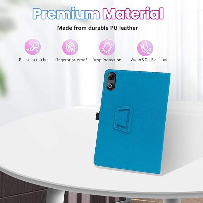 Case for DOOGEE Tab G6 Max 13.4-Inch TabletShockproof PU Leather Cover with Hand Strap Two-Fold StandCompatible with Tab G6 Max 13.4 Android Tablet (Black)