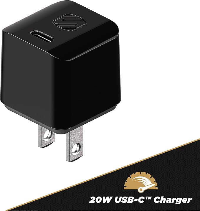 Scosche HPDCA32 PowerVolt 32W Certified Type-C + Type-A Fast Wall Charger Power Delivery 3.0 for ALL USB-C and USB-A Devices in Black