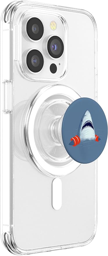 Funny-Shark-Baby-Swimming-Training-Teacher PopSockets Adhesive PopGrip