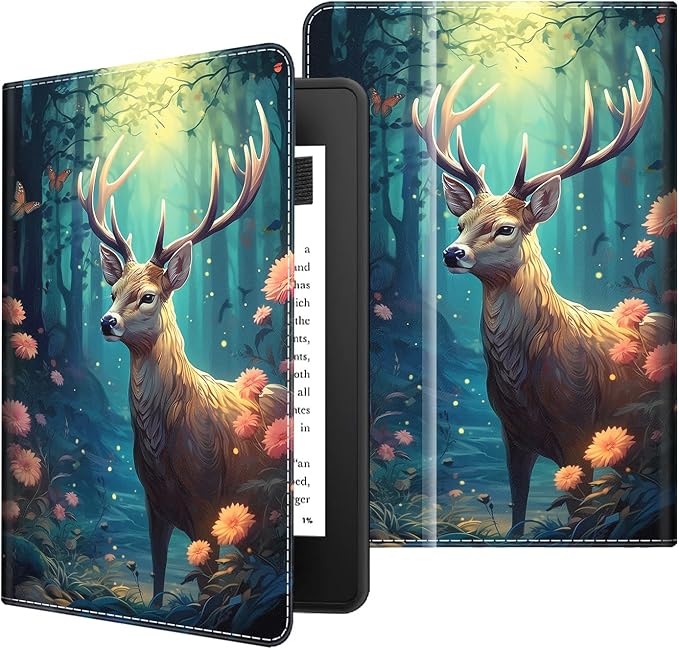 Case for 7 All-New Kindle Paperwhite 12th Gen 2024 &amp Kindle Colorsoft Signature Edition (2024 Release) PU Leather Folio Cover with Auto Wake/Sleep ，Blue Dragon