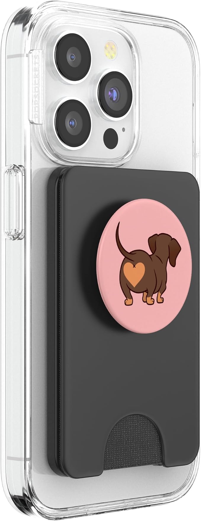Dachshund Butt Heart Weiner Dog Mom Gift Pink for Girls PopSockets Adhesive PopGrip