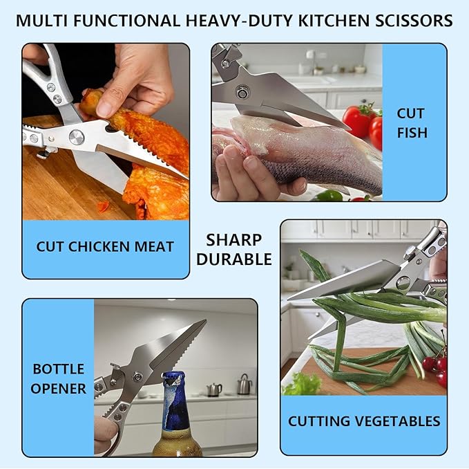 Laoxiongtou Premium Poultry Shears Heavy Duty, All Purpose Kitchen Scissors