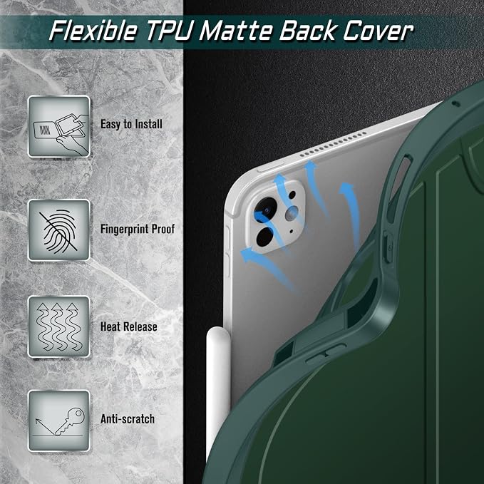Fintie Magnetic Stand Case for iPad Pro 13-inch (M5) 2025 / (M4) 2024 - Multiple Angles Shockproof Rugged Soft TPU Cover with Pencil Holder Auto Sleep/Wake Black