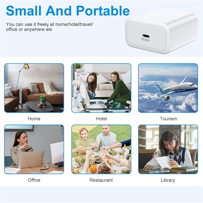 65W USB C Charger Block for iPhone 17 16 15 14 13 12 11 Pro Max Plus | PD 3.0 Super Fast Charging Wall Charger USBC Power Adapter Type C Brick Cube for Samsung Galaxy S26 Ultra S25 S24 S23