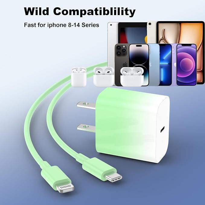 iPhone Charger Fast Charging20W PD USB C Wall Charger 4 Pack with 6FT Fast Charging Cable - Fast Charger for iPhone 14/14 Pro Max/13/13 Pro/12/12 Pro/11/11 Pro/XS iPad（Black）