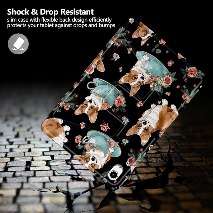 Astronaut Mushrooms Pattern Case for iPad 10.2 iPad 9th Generation 2021/ iPad 8th Generation 2020/ iPad 7th Generation 2019360 Degree Rotating Stand Protective Cover with Auto Sleep/Wake