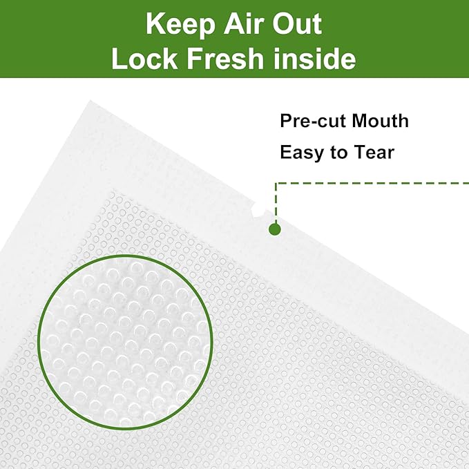 Moretoes 300pcs Vacuum Sealer Bags, 150pcs Quart 8" x 12" and 150pcs Pint 6" x 10", BPA Free, Pre-cut Commercial Grade Vac Bags for Food Storage, Meal Prep or Sous Vide