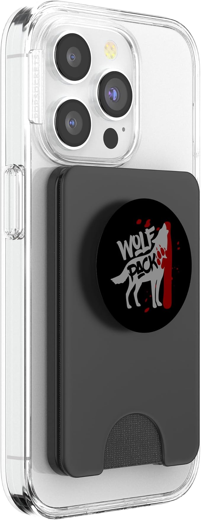 Wolf Pack - Howling Wolf with Wolves Paw Print PopSockets Adhesive PopGrip