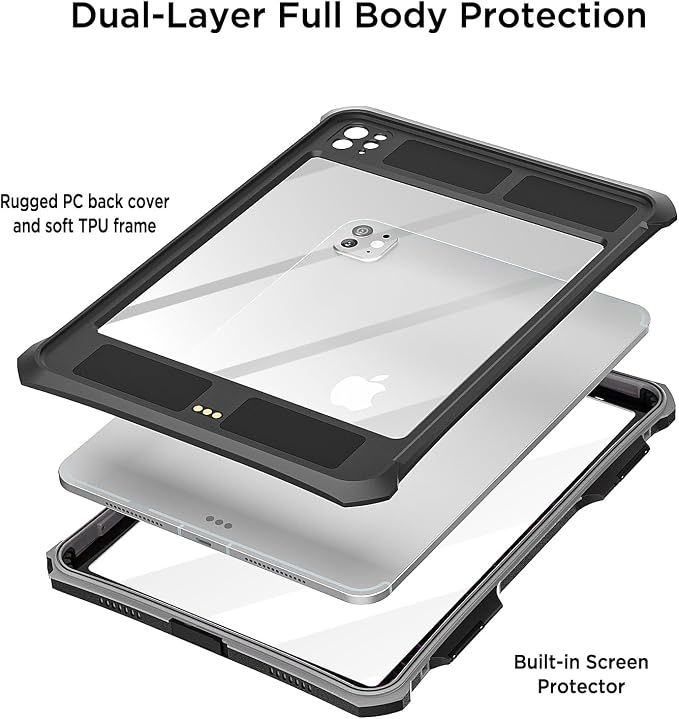 AICase Waterproof Case for iPad Pro 11 Inch 4th/3rd/2nd Generation (2022/2021/2020)[Built-in Screen Protector] Full-Body Rugged Shockproof Drop Proof Protective Cover for iPad Pro 11 Inch
