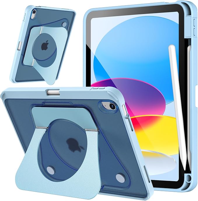 Case for iPad Air 11-inch (M4 2026/ M3 2025/ M2 2024) &amp 10.9-inch (5th/ 4th Gen) 2022/2020Dual Metal Foldable Stand Any Angle Support with Pencil Holder (Black)