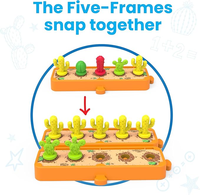 hand2mind Cactus Counting Desert Math Activity Set, Ten Frame Math Manipulatives, Color Counters for Kids Math, Montessori Math Materials, Math Games for Kindergarten, Addition and Subtraction Games
