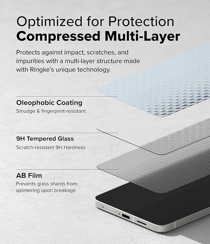 Ringke for Samsung Galaxy A35 5G Screen Protector [Easy Slide 2 Pack] | Easy Installation with Alignment Tool Case Friendly Premium 9H Hardness Tempered Glass