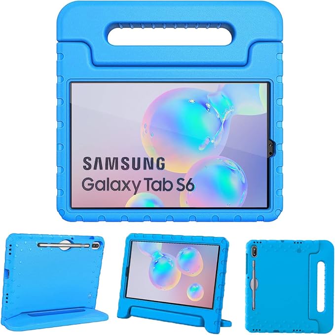 Kids Case for Samsung Galaxy Tab S6 Lite 10.4 Inch with S Pen Holder Black | Fits 2024/2020/2022 Released Shockproof EVA Lightweight Foldable Handle Stand Washable Kids-Friendly