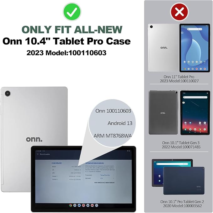 Case for Onn. 10.4 Tablet Pro (2023 Model:100110603) - Folio PU Leather Stand Cover with Pencil Holder Almond Blossom