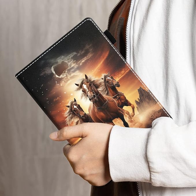 Case for Amazon Kindle Fire HD 10 Tablet 10.1 (9th/7th Generation 2019/2017 Release) - PU Leather Folio Case with Smart Auto Wake/Sleep African American Girl