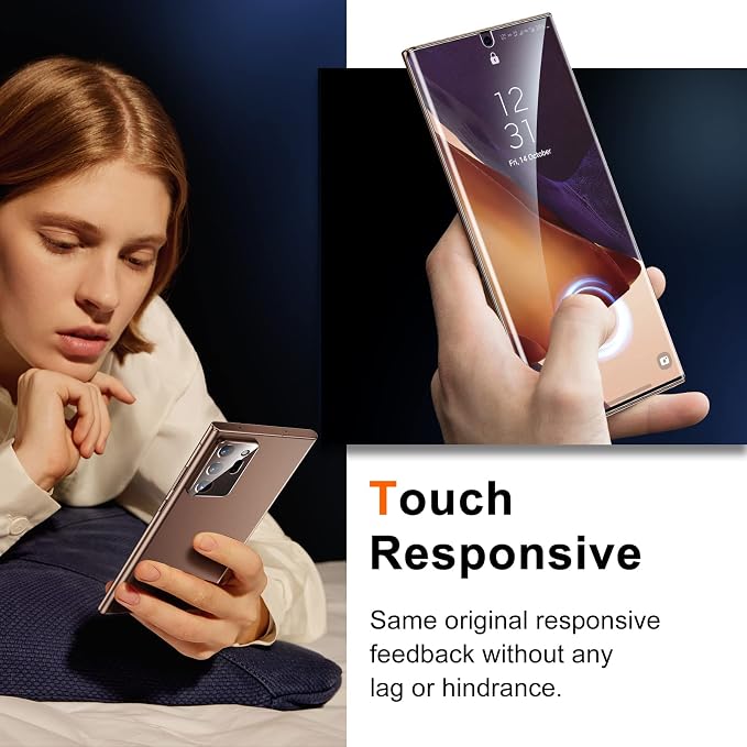 UniqueMe [2+2 Pack Compatible with Samsung Galaxy Note 20 Ultra 6.9 inch Soft TPU Screen Protector 【Not Glass】 and Camera Lens ProtectorHD Clarity [Case Friendly][Bubble Free] [Anti-slip tool]