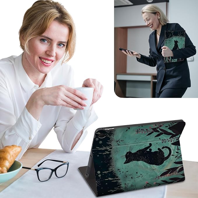 Slim Case for Samsung Galaxy Tab S11 5G 11 Inch (2025) PU Leather Tablet Cases Flip Folio Multi-Angle Viewing Stand Protective Smart Shell Cover with Auto Wake/Sleep A Crow Skull