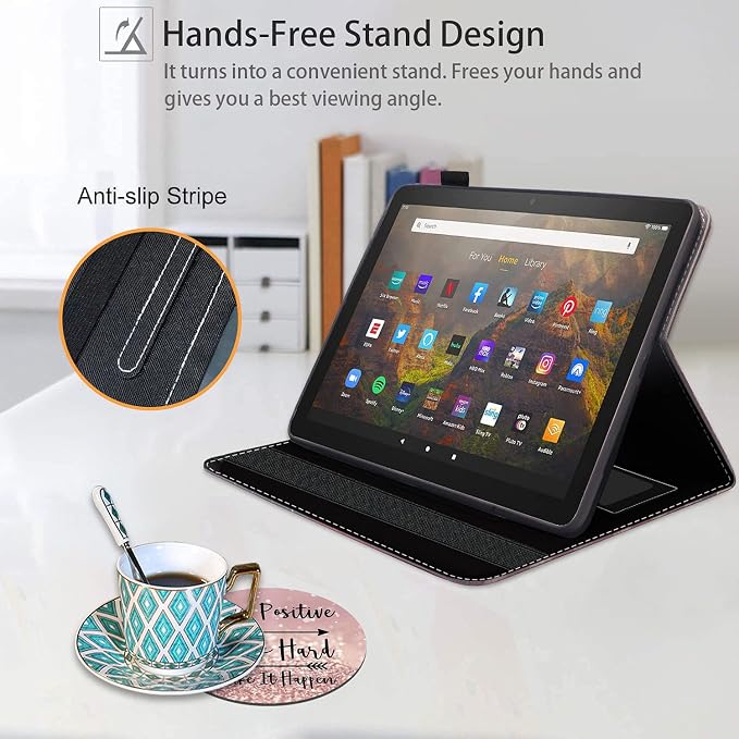 Case for Amazon Fire HD 10 Tablet (9th/7th Gen 2019/2017 Release) Premium PU Leather Cover with Auto Sleep Wake Feature Folio Case for Fire 10.1 Tablet Bible Verse Jeremiah 29:11