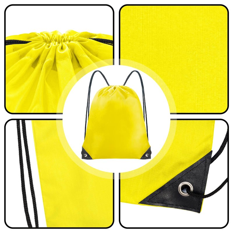 Grneric Drawstring Bags 28 PCS Drawstring Backpack Bulk String Backpack Cinch Bag Sackpack for Men Women Gym (Yellow)