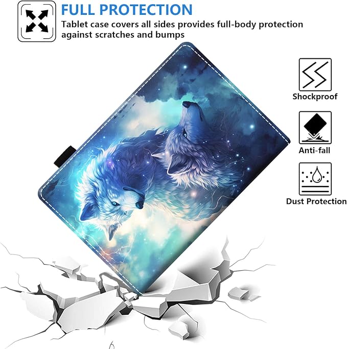 Case for Amazon Kindle Fire HD 10 Tablet (10.1 inch 9th/7th Generation 2019/2017 Release) Slim PU Leather Stand Folio Cover with Auto Wake Sleep Abstract Paint Butterfly