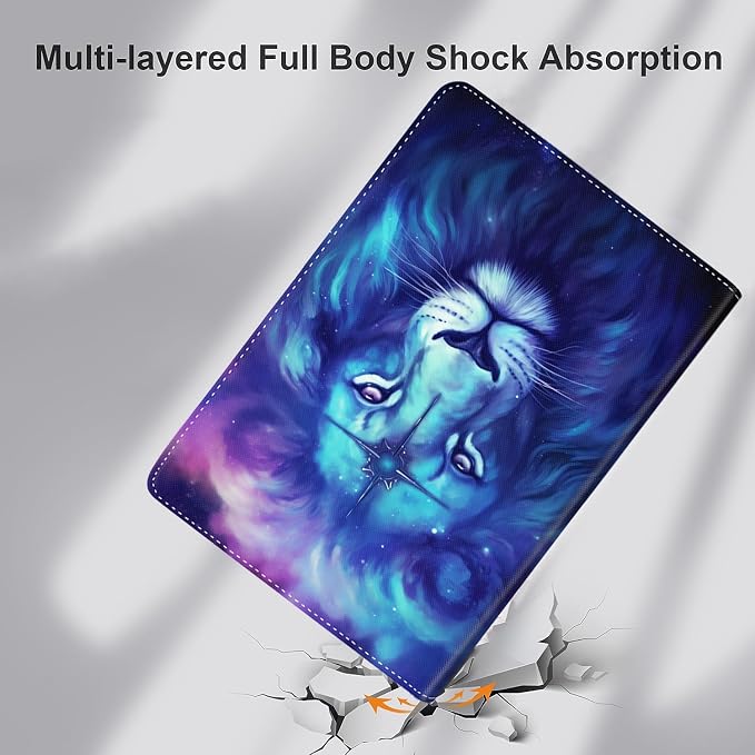 Vintage Floral Astronaut iPad 9th Gen Case - 10.2 Inch Standing Cover with Auto Sleep/Wake