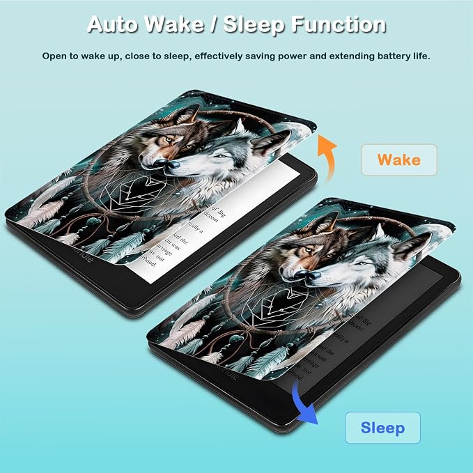 for 6 Kindle 2024 and 2022 (11th Generation) Case Slim Lightweight Smart Cover Case with Auto-Wake/Sleep for Kindle 2024Bald Eagle Flag