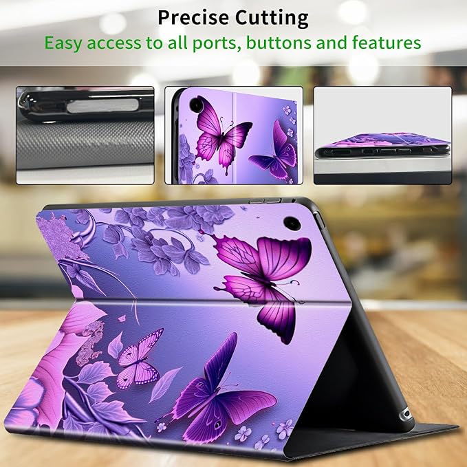 Case for Samsung Galaxy Tab A9 Plus 2023/A11 Plus 2025 11 inch Lightweight Protective PU Leather Smart Stand Cover with Auto Wake Sleep Tablet Case Cover - American Flag &amp Fish