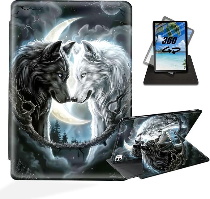 for iPad 10th Generation Case 360 Degree Rotating Stand Cover Multi Angle Viewing Auto Sleep/Wake American Flag Eagle Leather Case for iPad (A16) 11th Generation 11 Inch 2025