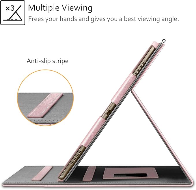 Fintie Multi-Angle Case 2017/2015 iPad Pro 12.9 inch (Old Model) 1st &amp 2nd Gen Case - [Corner Protection] Folio Stand Cover with Pencil Holder &amp Pocket Auto Wake/Sleep Blooming Hibiscus