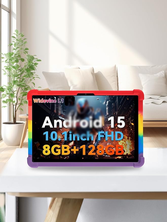 for Headwolf W6 10.1 Inch Tablet CaseBOVUGAC Soft Silicone Adjustable Stand Shockproof Kids Friendly for Headwolf W6 10.1 Tablet(Black)