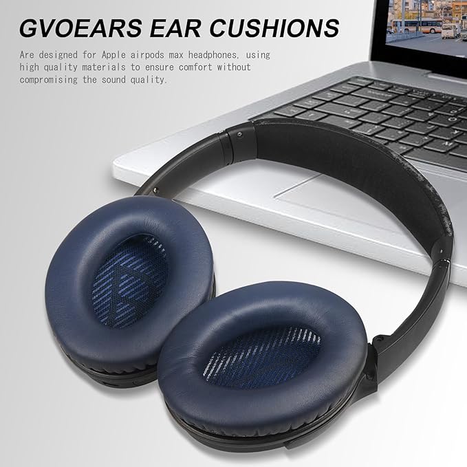 Premium Replacement Ear Pads for Bose QC35 & QC35ii Headphones by GEVO- Comfortable Adaptive Memory Foam and Extra Durable - Fits QuietComfort 35 & 35ii / SoundLink 1&2 AE（Over-Ear（Blue）