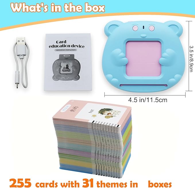 MAYAPHILOS 510 Sight Words Talking Flash Cards Cantonese and English, Trilingual Learning Flashcard Toys, Learn Cantonese and Chinese for Kids, Audible Pocket Speech for Toddlers