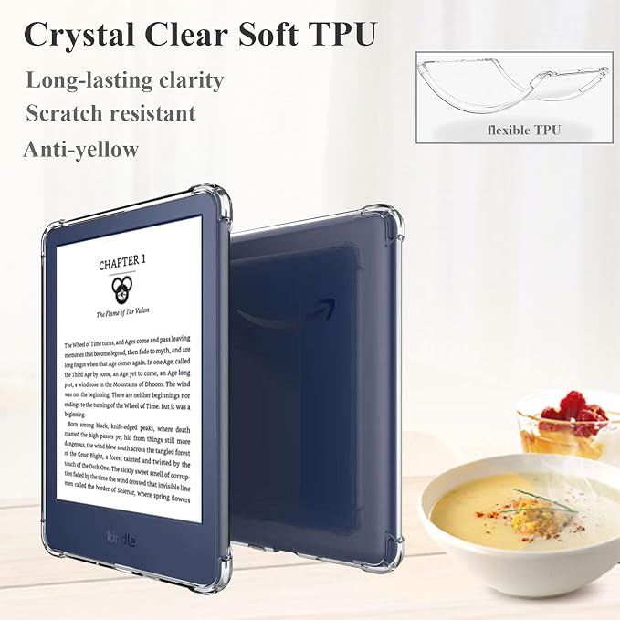 Clear Case for All-New Amazon Kindle Fire Max 11 Tablet (13th Generation 2023 Release) 11 Slim Lightweight Shell Transparent Soft TPU Back Shockproof Crystal Reinforced Corner Cover Clear