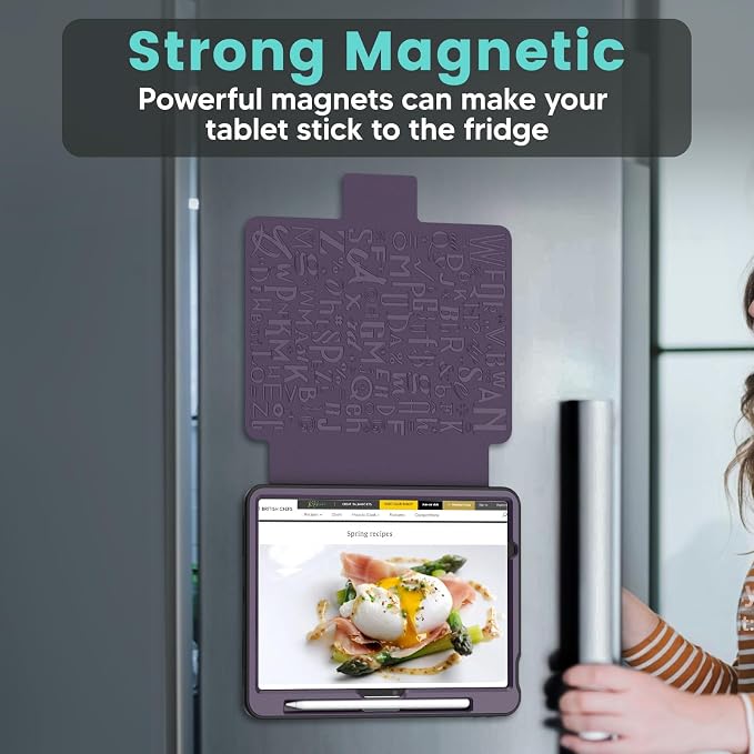 SEYMAC Case for iPad Air 11 inch M4/ M3/ M2 (2026/2025/2024) Purple | Full Protective Auto Sleep/Wake Strong Magnetic Cover 5 Standing Angles Pencil Holder