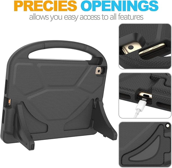 Kids Case for iPad 10.2 &amp 10.5 iPad 9th/8th/7th Generation 10.2 2021 2020 2019 Case with Screen Protector iPad Air 3rd Gen/Pro 10.5 inch Protective Cover with Handle Stand Black