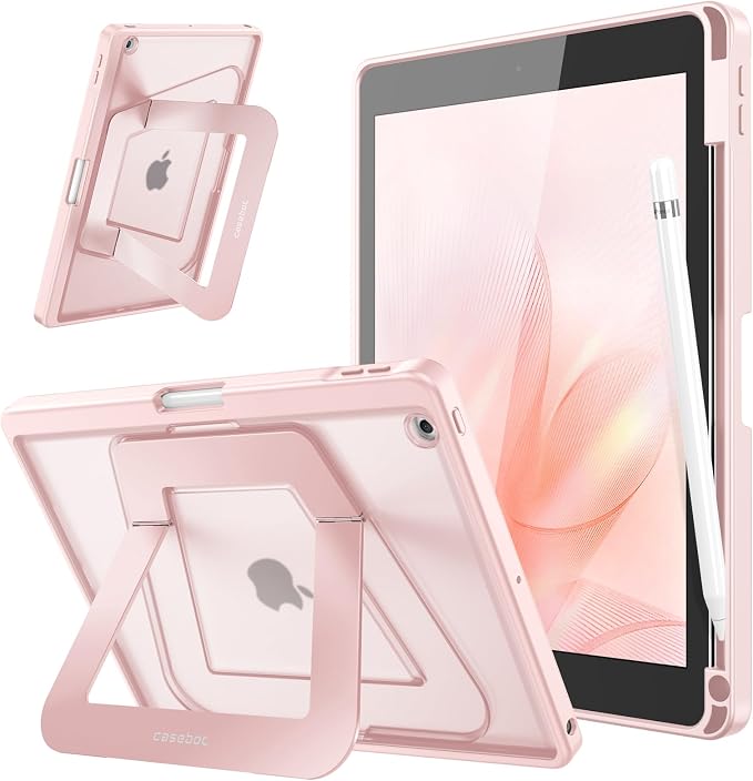 Fintie Shockproof Case for iPad 9th / 8th / 7th Generation 10.2 Inch | Slim Frosted Hard Back Cover Multi-Angle Viewing Built-in Kickstand &amp Pencil Holder Anti-Scratch Black