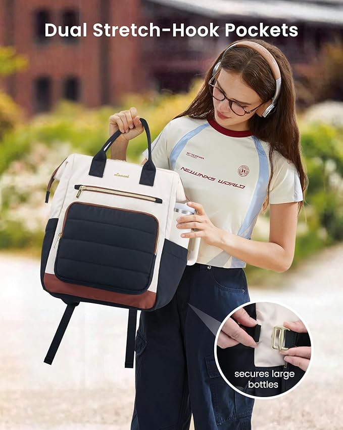 LOVEVOOK Puffer Laptop Backpack for Women, 15.6 Inch Work Backpack purse for Nurse Teacher, College Back to School Bookbag for Teen Girls, Personal Item Travel Bag Computer Daypack for Daily Commute