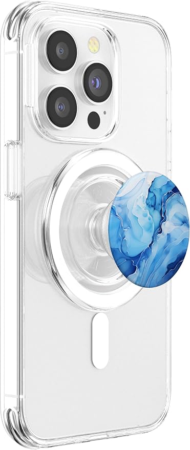 Blue Ice Agate Stone Gemologist Chalcedony Gemstone PopSockets PopGrip for MagSafe