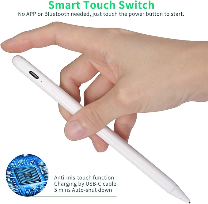 iPhone Stylus Pen Active Capacitive Digital Pencil Stylus for iPhone PenGood for Sketching and Note-Taking Touch Screen Pens with Type-C Rechargeable Black