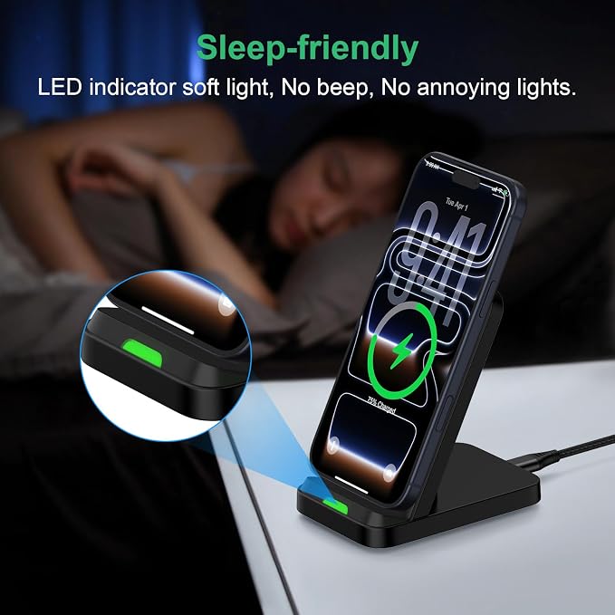 Wireless Phone Charger Android Stand for Android Samsung S26 Ultra/S26+/S26 | 15W Wireless Charging Pad Android Charger Flat Station Dock for Samsung Galaxy S26 S25 Ultra S25 FE S25 Edge S24 S23 S22 S