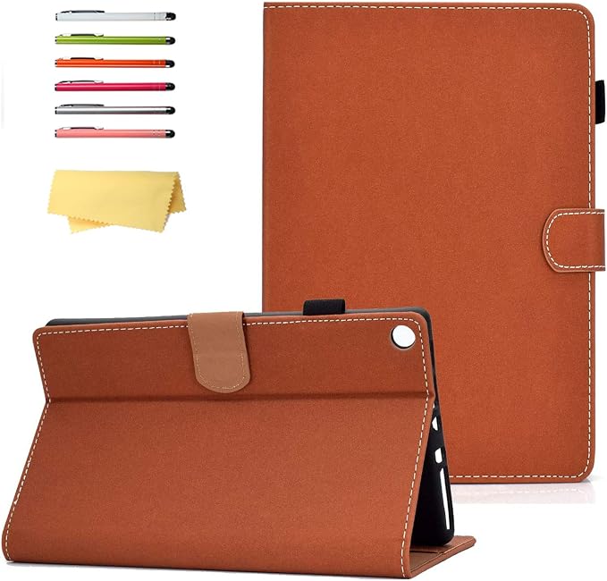 Fire HD 8 Case Slim Folding Stand Auto Wake/Sleep Wallet Case with Cards/Cash Holder for Amazon Fire HD 8(8th/7th/6th Gen 2018/2017/2016 Release)-Black