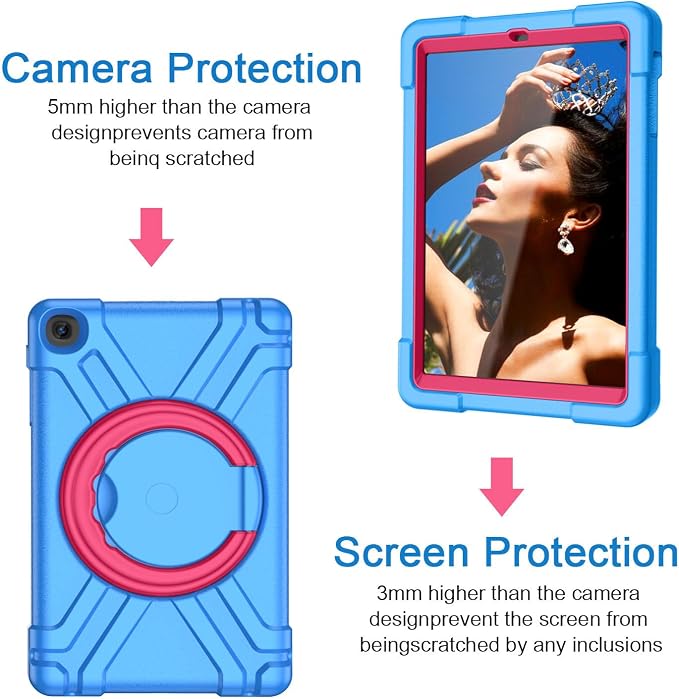 AKABEILA Compatible with Amazon Fire HD 8 2020/2022 Tablet Case，Rugged Kids Case with Stand Lightweight Shockproof Kids Friendly Tablet Cover Black