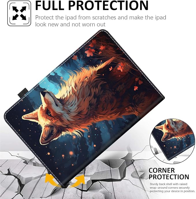 Case for All-New Amazon Fire HD 10 and 10 Plus Tablet (13th/11th Generation 2023/2021 Release) 10.1 - Slim Fit Standing Cover with Auto Sleep/Wake，Wolf