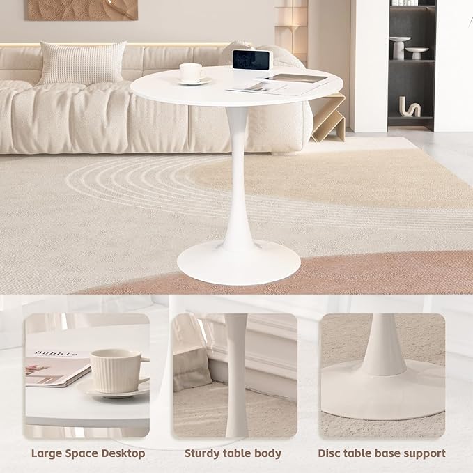 SoarFlash Kitchen Table and Chairs for 2, 31.5" Dining Table Set for 2 with Velvet Upholstered Chairs, 3 Piece Round Kitchen Table Set, Dining Room Table Set for Small Space, Apartment