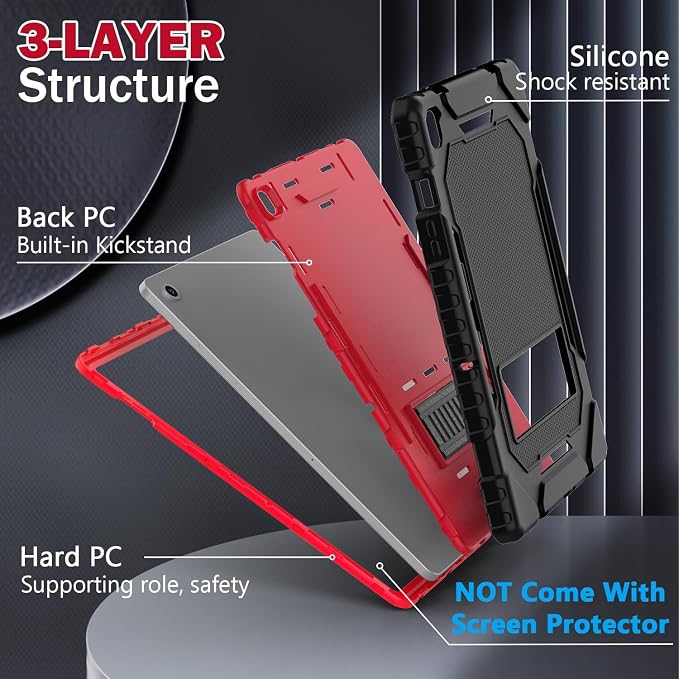 BMOUO Case for Samsung Galaxy Tab A11+ Plus/A9+ Plus 11 Inch 2026/2024 Heavy Duty Shockproof Rugged High Impact Protective Galaxy Tab A11 Plus/A9 Plus Case Black