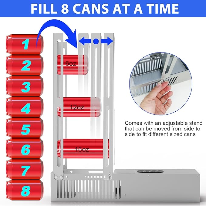 JNSTU Electric Can Crusher, Automatic Can Crushers for Recycling 8/12/16oz Cans, Auto Cycle Mode, Countertop Can Smasher for Recycling Aluminum Seltzer, Soda, Beer Cans (SILVER-2)