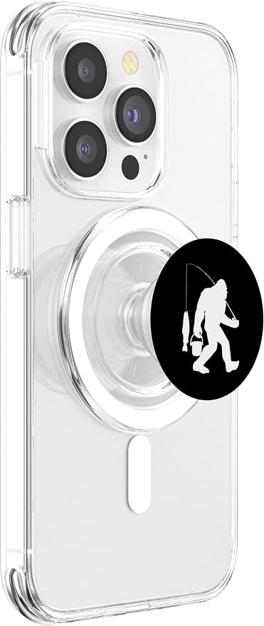 Bigfoot Fishing Funny Sasquatch and Fish PopSockets PopGrip: Swappable Grip for Phones &amp Tablets PopSockets Adhesive PopGrip
