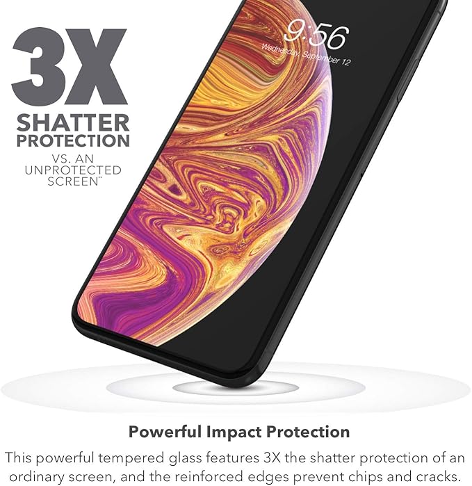 ZAGG Glass+ Screen Protector for iPhone 11 Pro Max – High-Definition Tempered Glass – InvisibleShield Impact &amp Scratch Protection